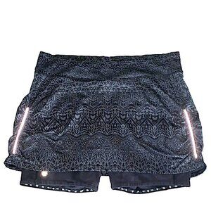 Athleta Contender Skirt Shorts Tights Black and Gray XL